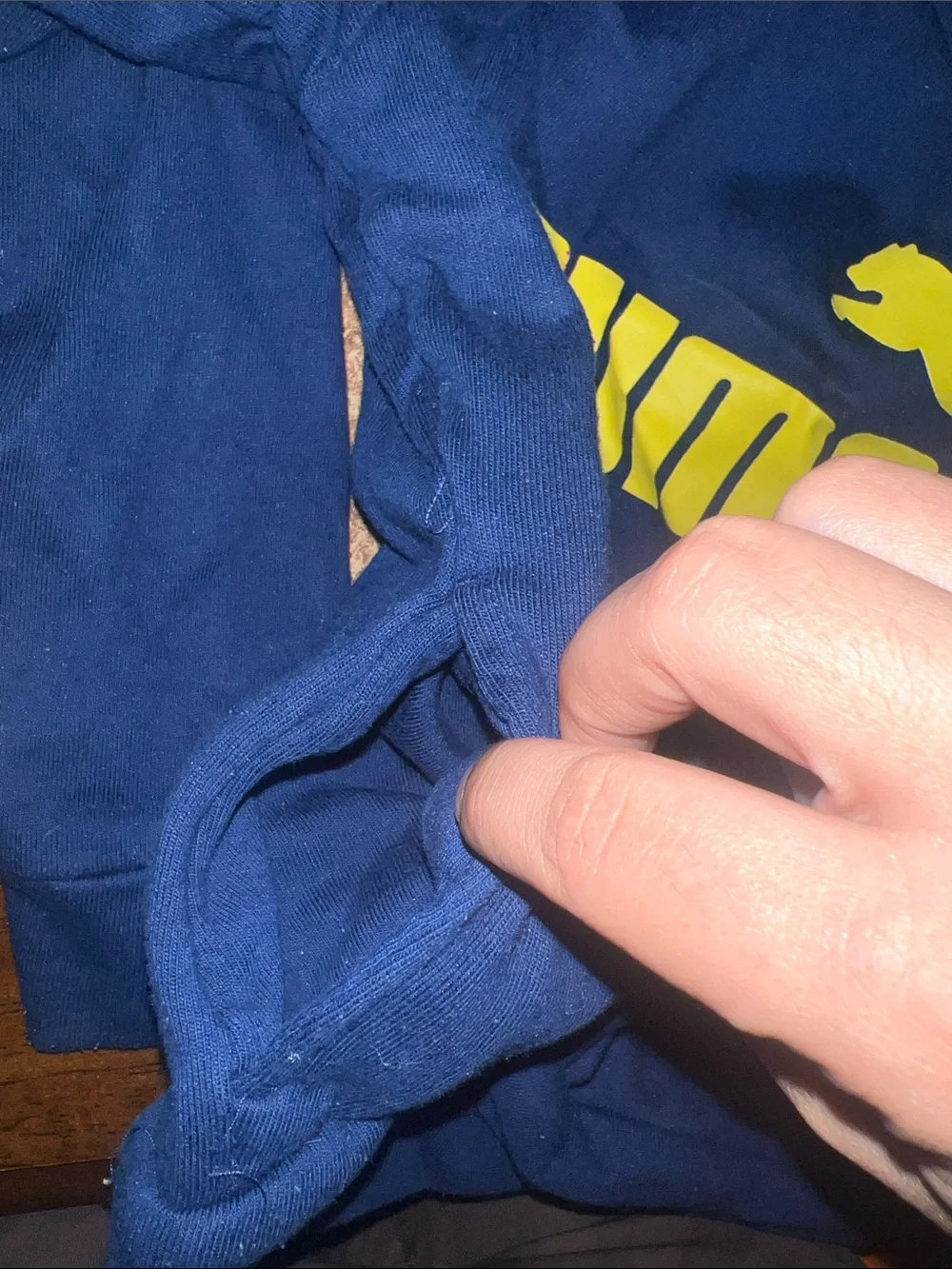 Puma Navy Blue Hoodie with Yellow Logo